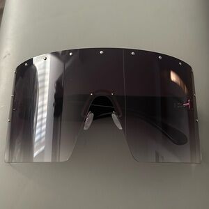 Oversized Shield Sunglasses - Black Purple Gradient